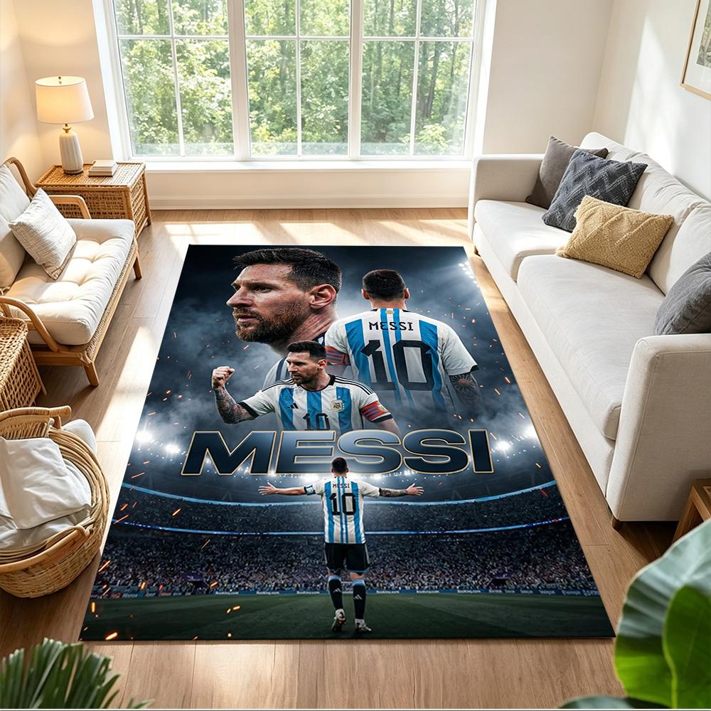 Football Messi Carpet Perfect for Bedrooms Dining Room Kitchen Study room Antislip Carpet Decorate Offices Luxury Gift for Birthday, Christmas, Weddin