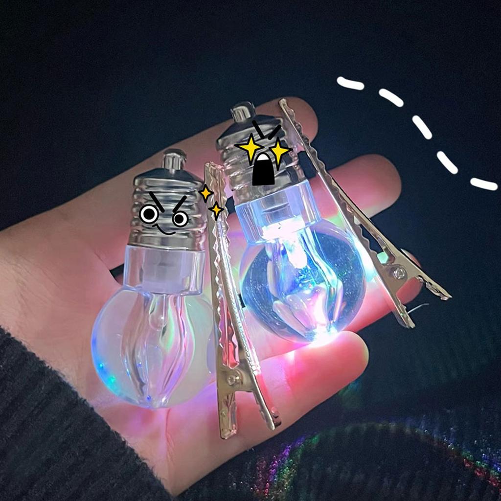 Led Hair Barrettes Glowing Hair Clip Light Bulb Hair Clip Hair Bangs Clip Bangs Pin Bulb Hairpins Y2KHair Accessories