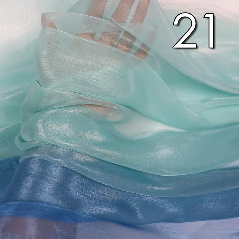 1/2/5 Meter 30D Rainbow Gradient Color Chiffon Fabric Organza Tulle Fabric For Diy Ancient Style Hanfu Silky Dress Stage Garment