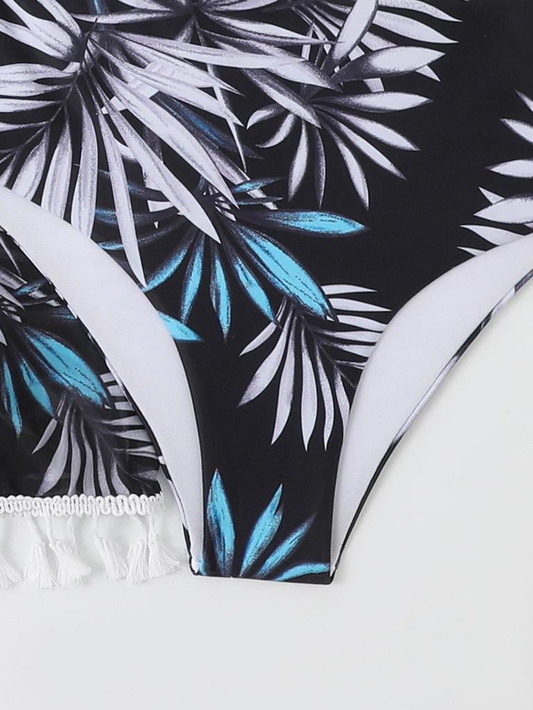 2025 Europäisches & Amerikanisches Trägerloses Quasten-Bikini-Set - Sexy Sonnenschutz-Strandbekleidung für Damen