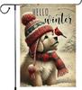 Hello Winter Dog Garden Ag 12X18 Vertical Double Sided Cardinal Bird Snow Chri ZZO EEZ