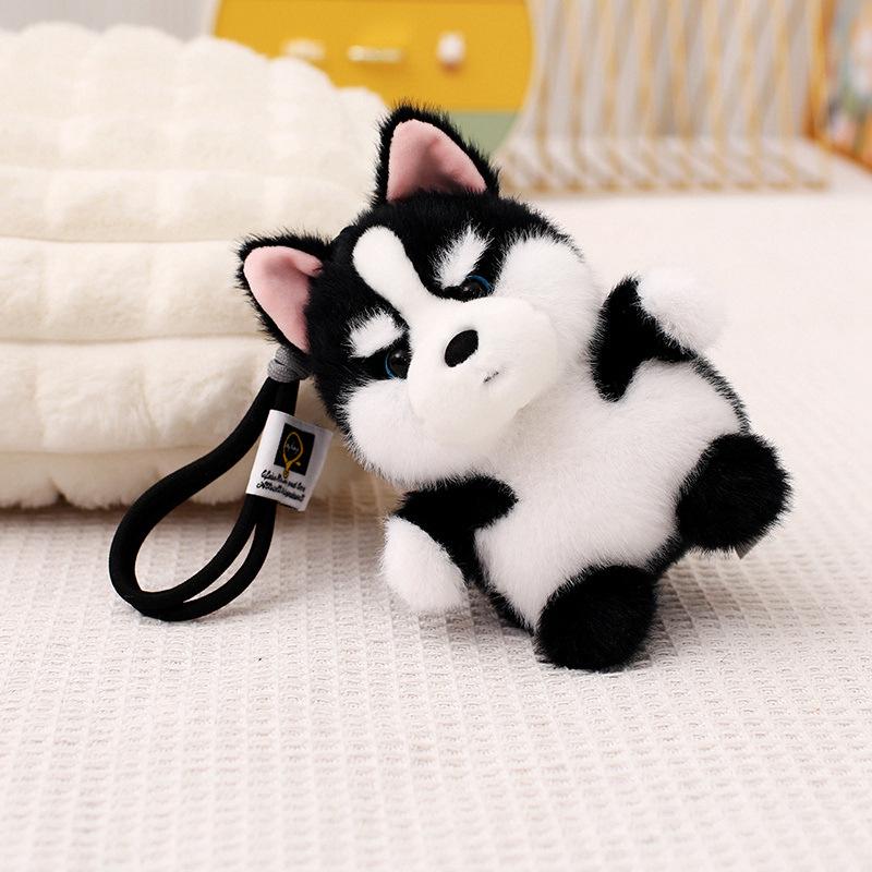 Cute Dog Plush Keychain Cartoon Stuffed Animal Puppy Charm Bag Pendant Backpack Hanging Decoration Key Holder Gifts