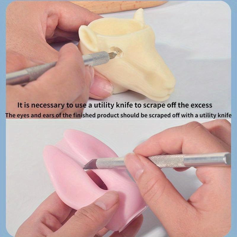 2PCS/SET Zodiac Incense Candle Silicone Mold DIY Rabbit Animal Combination Set Plaster Decoration Mold