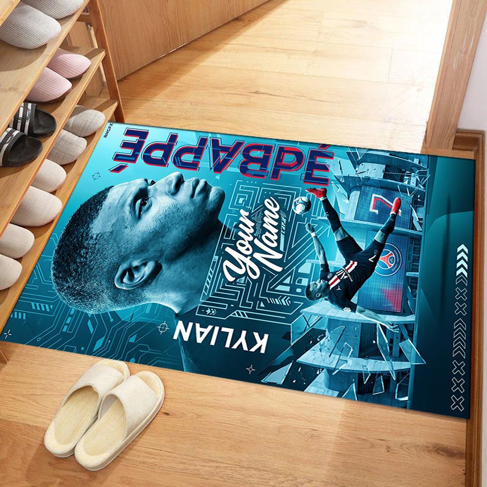 Mbappe Personalized Text Carpet Perfect For Hallway Dining Room Game Room Foyer Antislip Carpet Anime Office Decor Wedding Party Gift