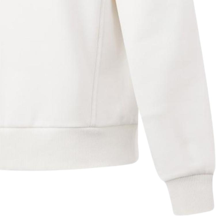 Li Ning Fitness Series Solid Color Casual Crew Neck Warm Pullover Sweatshirt Women Sweatshirt Champagne-White AWDT782-3