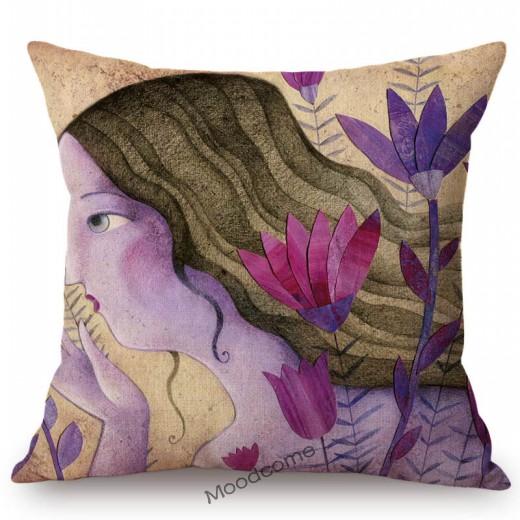 Modern Art Abstract Elegant Lady Hand Writting Sketch Cotton Linen Sofa Throw Pillow Case Nordic Lovely Girl Chair Cushion Cover