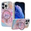 For iPhone 15 Pro Max Kickstand Case Marble Pattern PC+TPU Magnetic Phone Cover