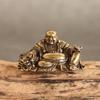 Pure Copper Maitreya Buddha Small Statue Feng Shui Ornament Home Decoration
