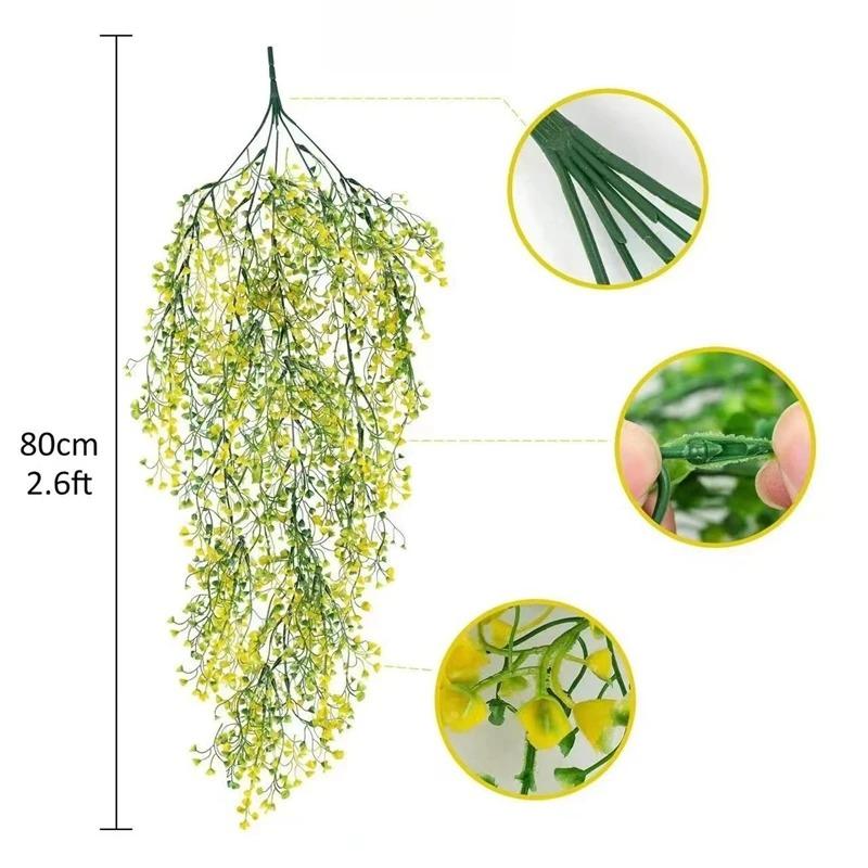 1/2Pcs Artificial Plant Vine Fake Leaf Plant Hanging DIY Basket Ornament for Home Room Decor Garden Wedding Decoration Outdoor