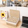 Set of 3 Woven Storage Baskets with Lids Decorative Paper Rope Wicker Baskets Nursery & Bedroom Organiser Boxes with Removable Washable Lining