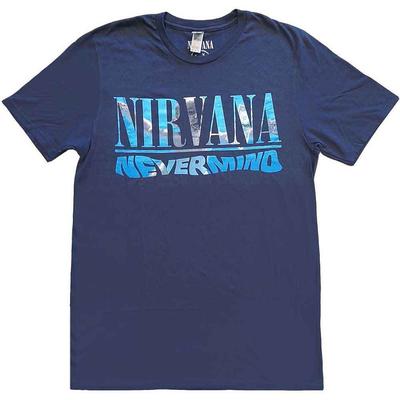 26 Nirvana T Shirt Nevermind Band Logo New Official Unisex Navy Blue Unisex T-Shirt