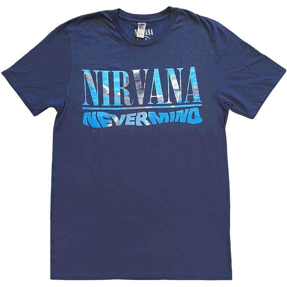 

26 Nirvana T Shirt Nevermind Band Logo New Official Unisex Navy Blue Unisex T-Shirt S