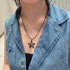 Black Star Pendant Necklace Exquisite Punk Double Star Clavicle Chain Unique Choker Jewelry Hip Hop Earring Eye Catching