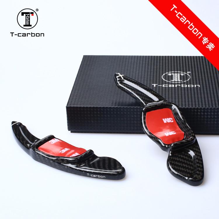 Real Carbon Fiber T-Carbon Steering Wheel Paddles for VW Golf 6, Scirocco, Magotan, Tiguan GTI