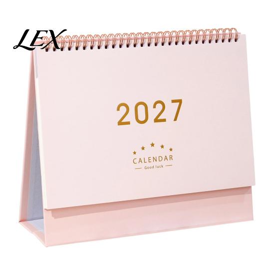 Monthly Organizer for Desk 2027 Calendar, Standing Flip Desktop Minimalist Gold Foil Cover Academic Year Calendar Planner, Thick Paper Note