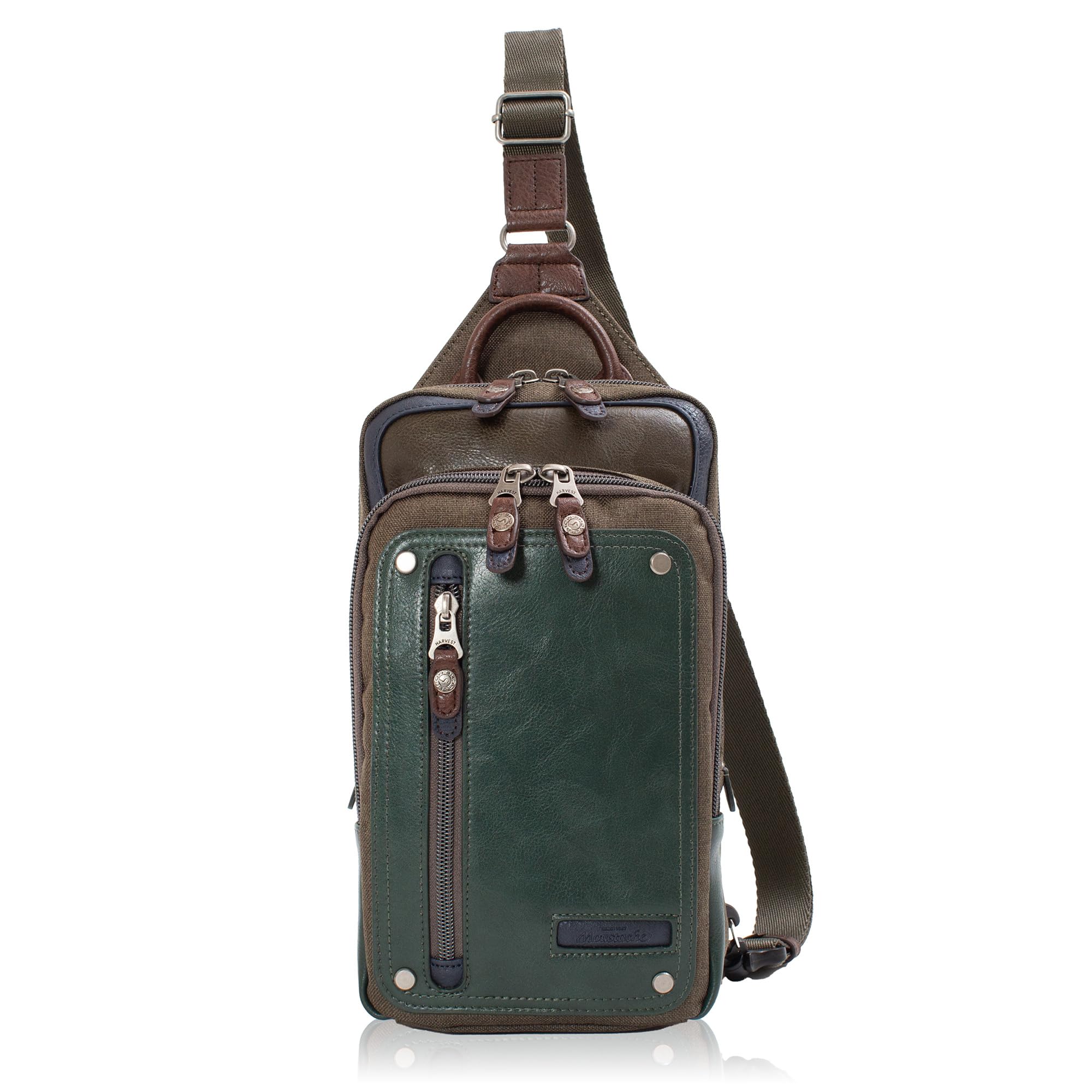 

Moustache Body Synthetic Men s One-Shoulder Bag, Shrink-Resistant Leather, JEX-4330 (Green)