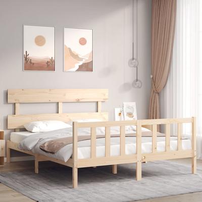 Vidaxl Bed Frame Without Mattress, 160X200 Cm, Solid Pine Wood