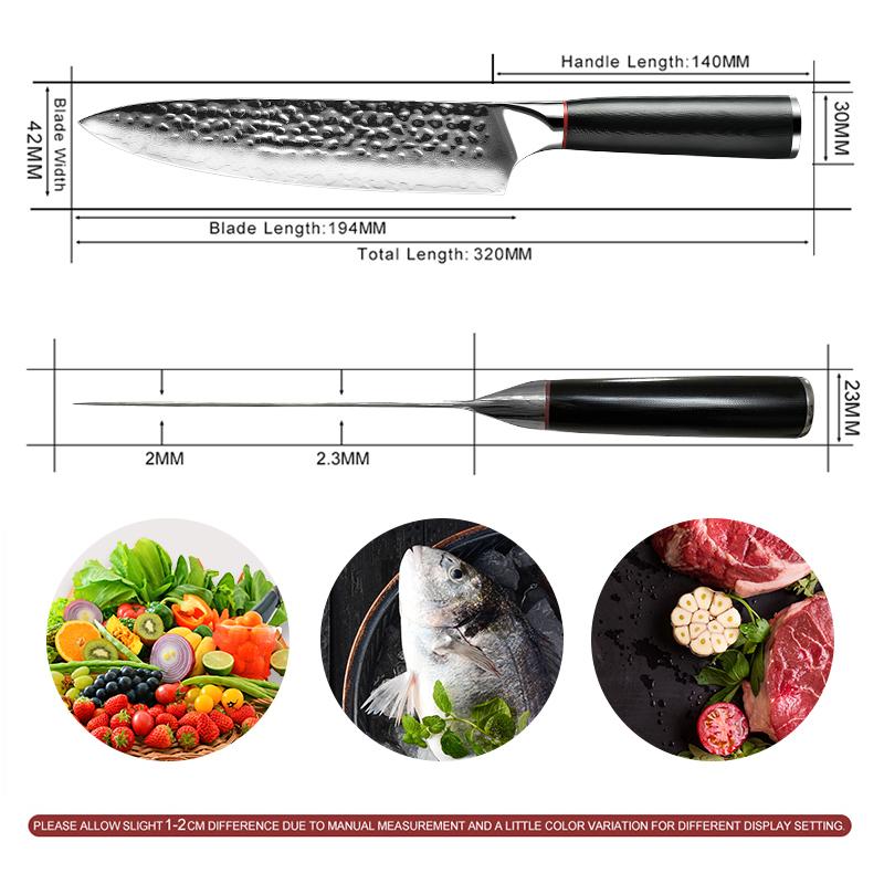8 Inch Japanese Kitchen Knives VG10 Damascus Chef Knife 67 Layers Stainless Steel Gyuto Knife Sushi Sashimi Slicing