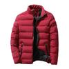Men's Stand Up Collar Winter Zipper Thick Cotton Coat Solid Color Street Fashion Style Business Casual Zipper Jacket