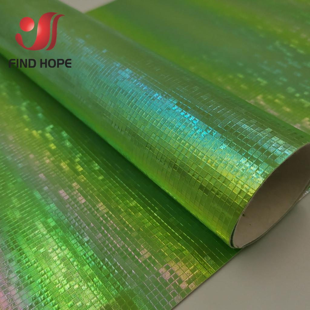 20x120cm Laser Hologram PU Leather Fabric 0.5mm Iridescent Gradient Faux Leather for DIY Craft Bow Make Doll Shoes Handbag Decor