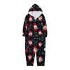 Christmas Print Parent-Child Outfit Hooded Zipper One-Piece Fashionable Home Suit Set