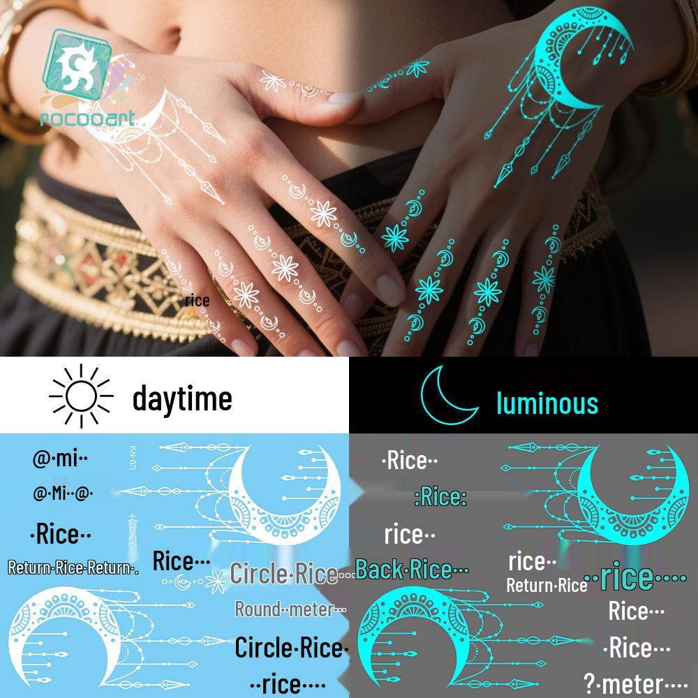 2025 Ruikalong Luminous White Henna & Tattoo Stickers