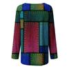 Women's Fashion Casual Irregular Patchwork Color Print Loose Medium Long Long Sleeve Top