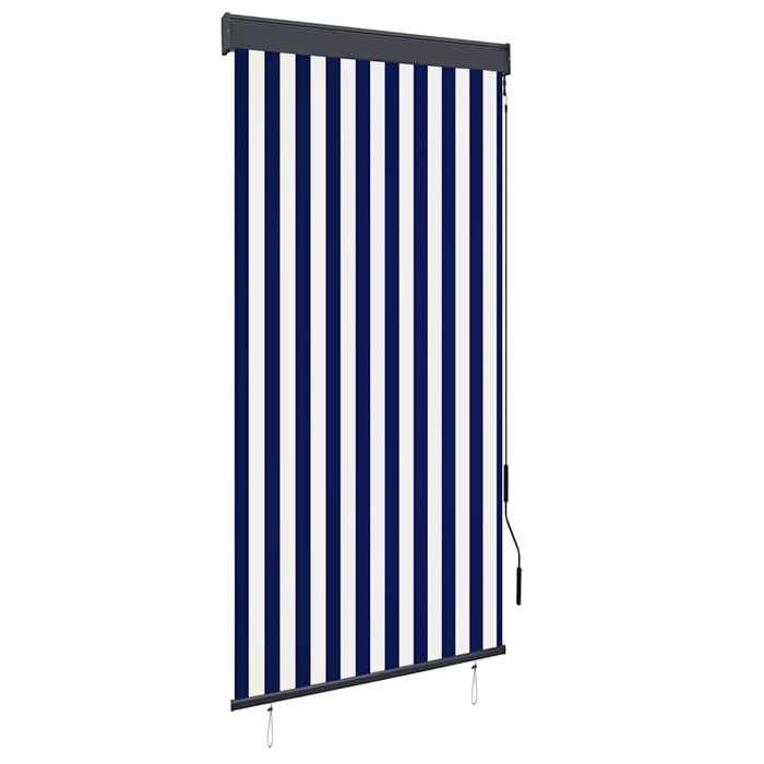 Exterior Blind - Roller Blind - 100 X 250 Cm - Blue and White - Manual UV Protection