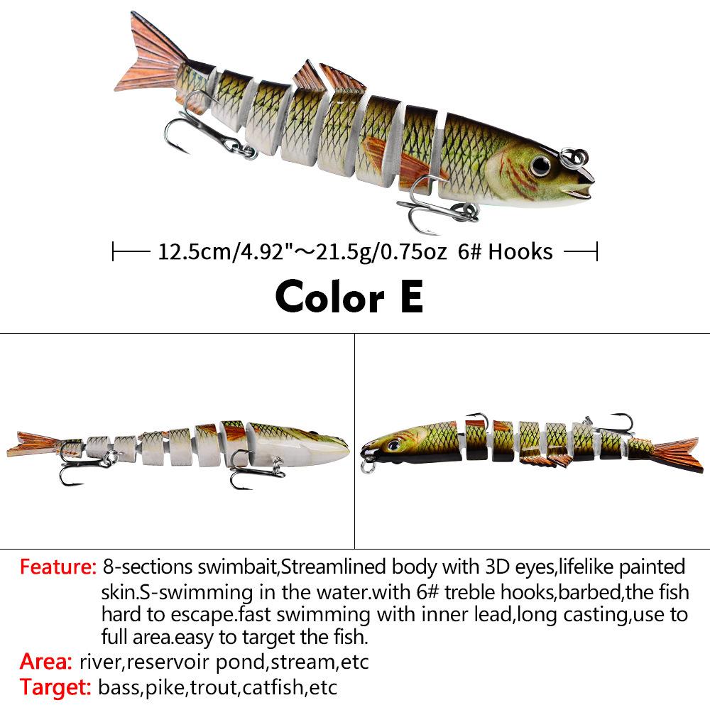 

Lure Bait Multi Section Fish 12.5cm 21.5G Plastic False Bait 8 Section Multi Section Hard Bait Sea Fishing Bait