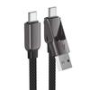Kabel Acefast C13-05 Usb-C - Usb-A / Usb-C 480Mb/S 3A 0.2M - Czarny