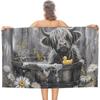 1PC Lion Beach Towel Animal Pattern Tiger Wolf Panda Highland Cow Perfect Gifts Quick-Dry Towel For Bath Yoga Tourism Swimming