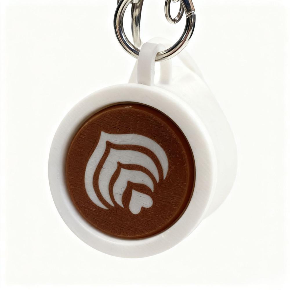 Simulation Clicker Key Chain 3D Printed Coffee Calming Keychain Finger Button Pendant Bag Pendant