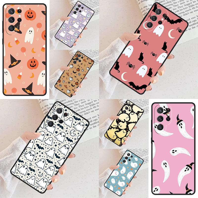 BOO Halloween Ghosts Cell Phone Case for Samsung Galaxy S26 Ultra S25 S24 S23 S22 S21 S20 Note10 Cover