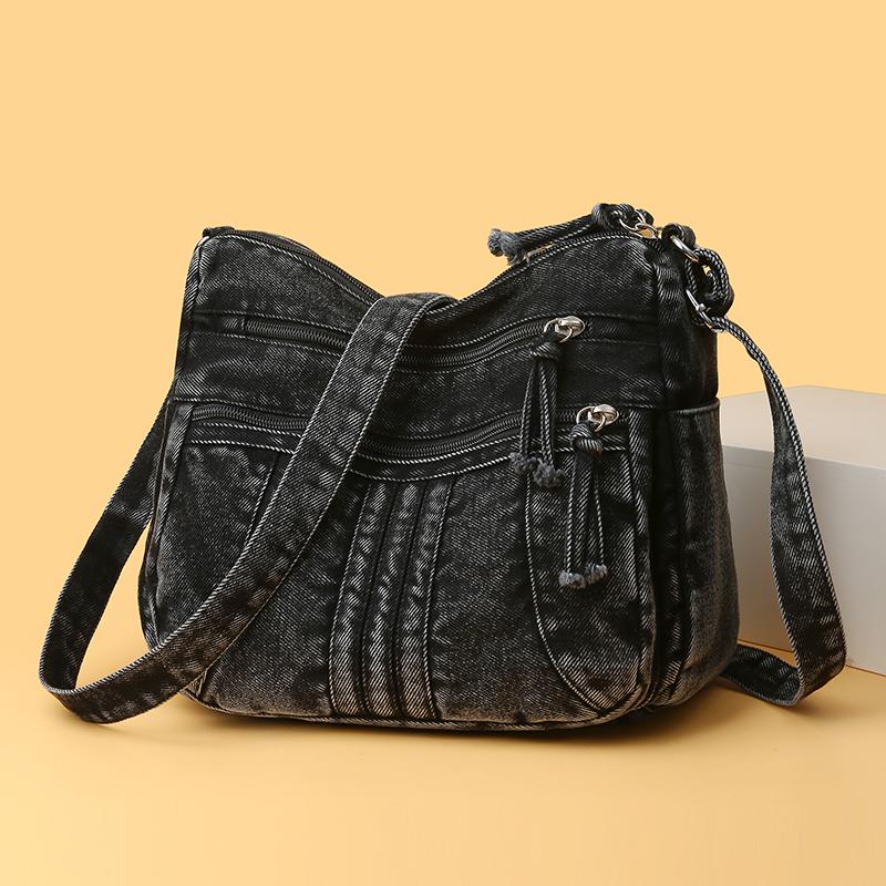 Jeanstasche Damen Große Kapazität Schulter Umhängetasche Mittleren Alters Muttertasche