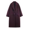 Womens Oversized Long Wool Blend Coat Streetwear Style Loose Fit Winter Outerwear