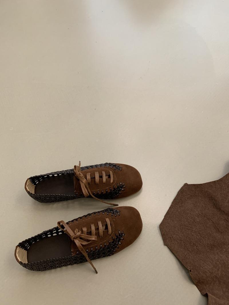 

IPPEUM Ballet Sneakers Shoes 2025 New Summer Mesh Flat Ballerina Shoes 250 коричневый