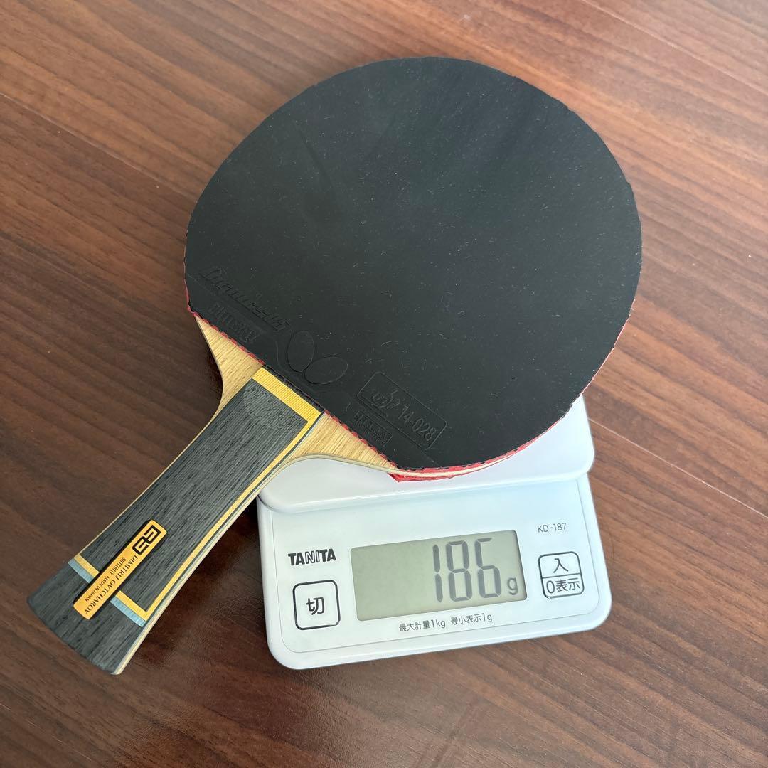 Used Butterfly Ovcharov table tennis racket + rubber
