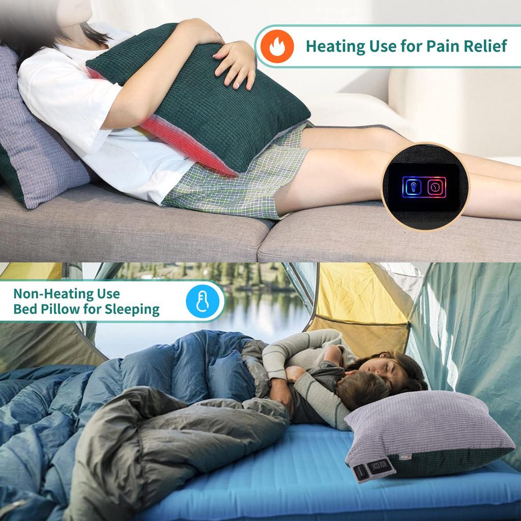 USB Car Household Electric Heated Pillowcase Soft Square Throw Pillow Winter Touch Control Outdoor Portable Fast Heating Warm