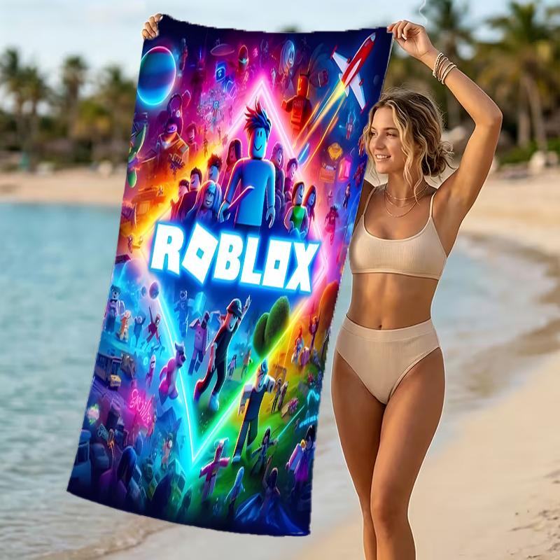 Beach Towel with Roblox Pattern - soft,absorbent,machine washable Lightweight&Modern,swimming,Travel Essentials