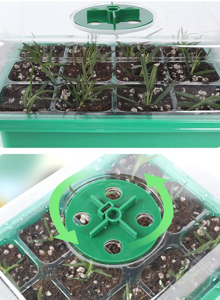 Plants LED Growing Light Germination Box Seed Starter Seedling Tray Nursery Planter Gardening Adjustable Ventilation Cultivation
