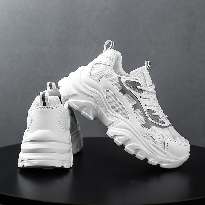 Unisex Sneakers Thick Bottom Mesh Fashion Lightly Increased Large Size Dad Shoes Couple Shoes