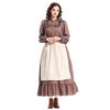 Prärie Kolonialkleid Braun Floral Vintage Halloween Kostüm Pionier Viktorianisch Mittelalter Kostüm Historisches Renaissance Kleid