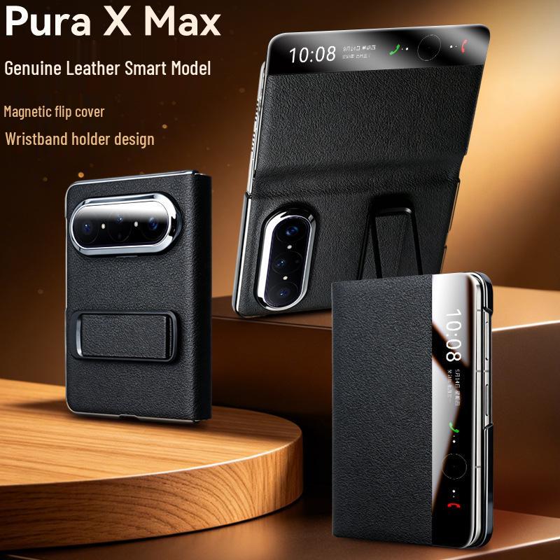 Qiali Leather Foldable Phone Case for Huawei Pura X Max - Ultra-thin, Full Coverage, Anti-drop Flip Cover