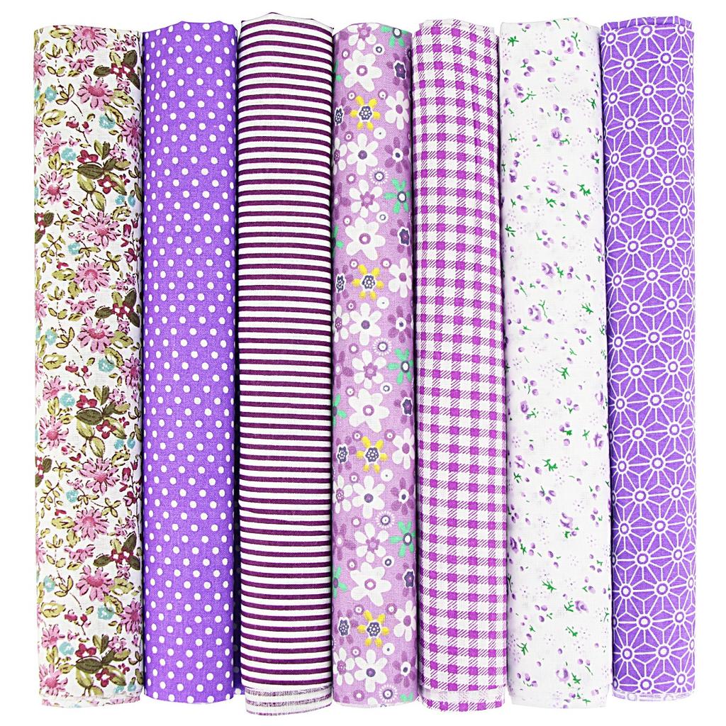 7pcs/kit, Mixed Fabrics Scraps Offcuts Quilting Quilt Fabric Pre-Cut Fat Quarters Cotton Material 25*25cm Bundle New Fabric