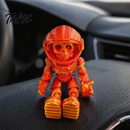 Langlebige Kunststoff-Sammlerfigur 3D-gedruckter Schädel-Astronaut, Gelenkiger Skelett-Raumfahrer Actionfigur, Figur Halloween Bewegliche Gelenke Ornament