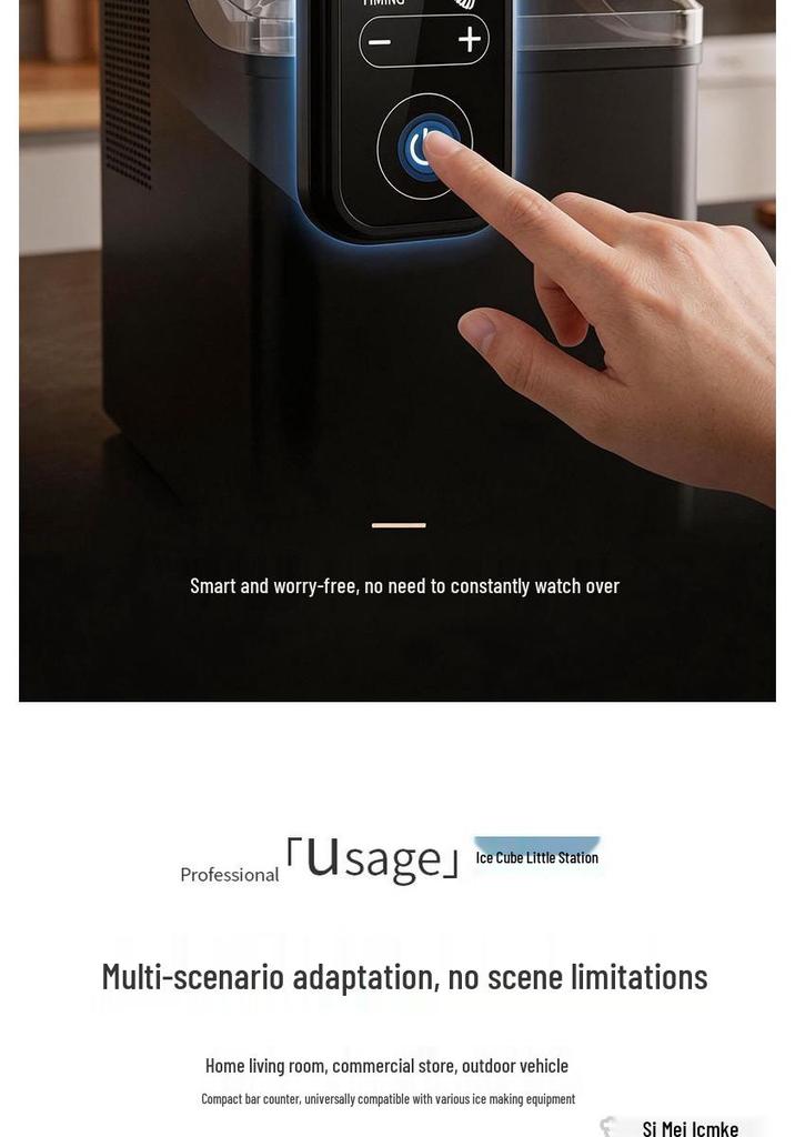 Fully Automatic Ice Cube Maker for Home, Office, or Outdoor Use