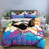 Colorful Music Theme Decor Set Soft Skin-Friendly Bedding Set Includes 1 Duvet Cover And 2 Pillowcase Gift