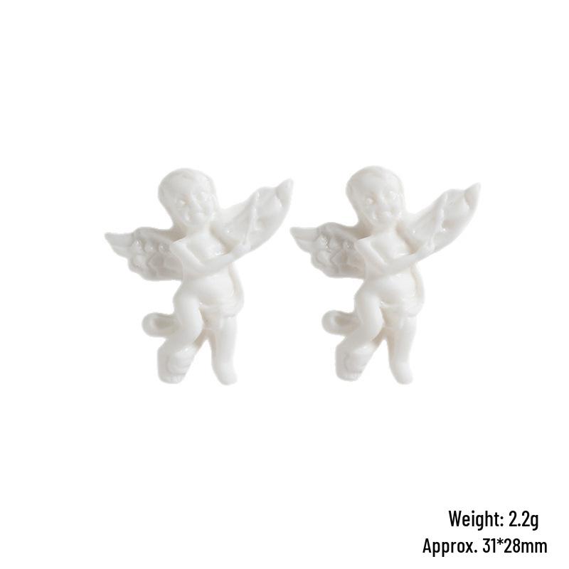 White Baroque Angel Resin Phone Case DIY Accessory