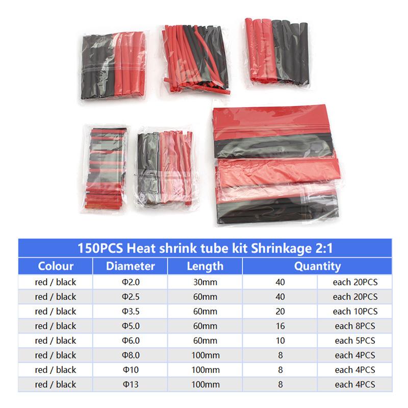 127-328pcs Kit de Envoltório Termoencolhível Tubo Termorresistente Tubo Termoencolhível Conexão Elétrica Fio Cabo Isolamento Manga