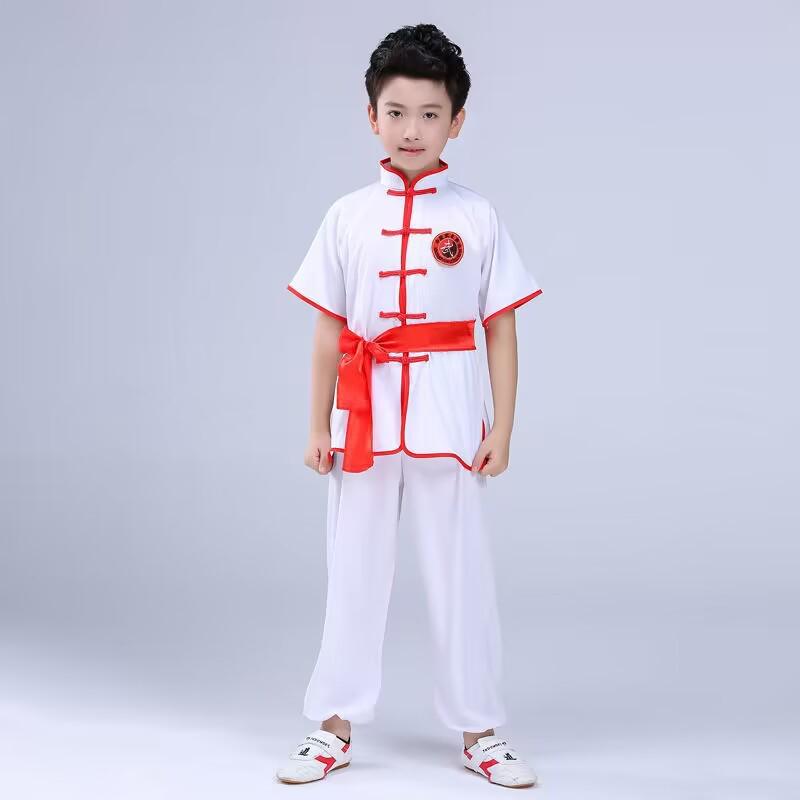 Youth Martial Arts Performance Costumes: Short Sleeve Tai Chi & Kung Fu Wear for Children
